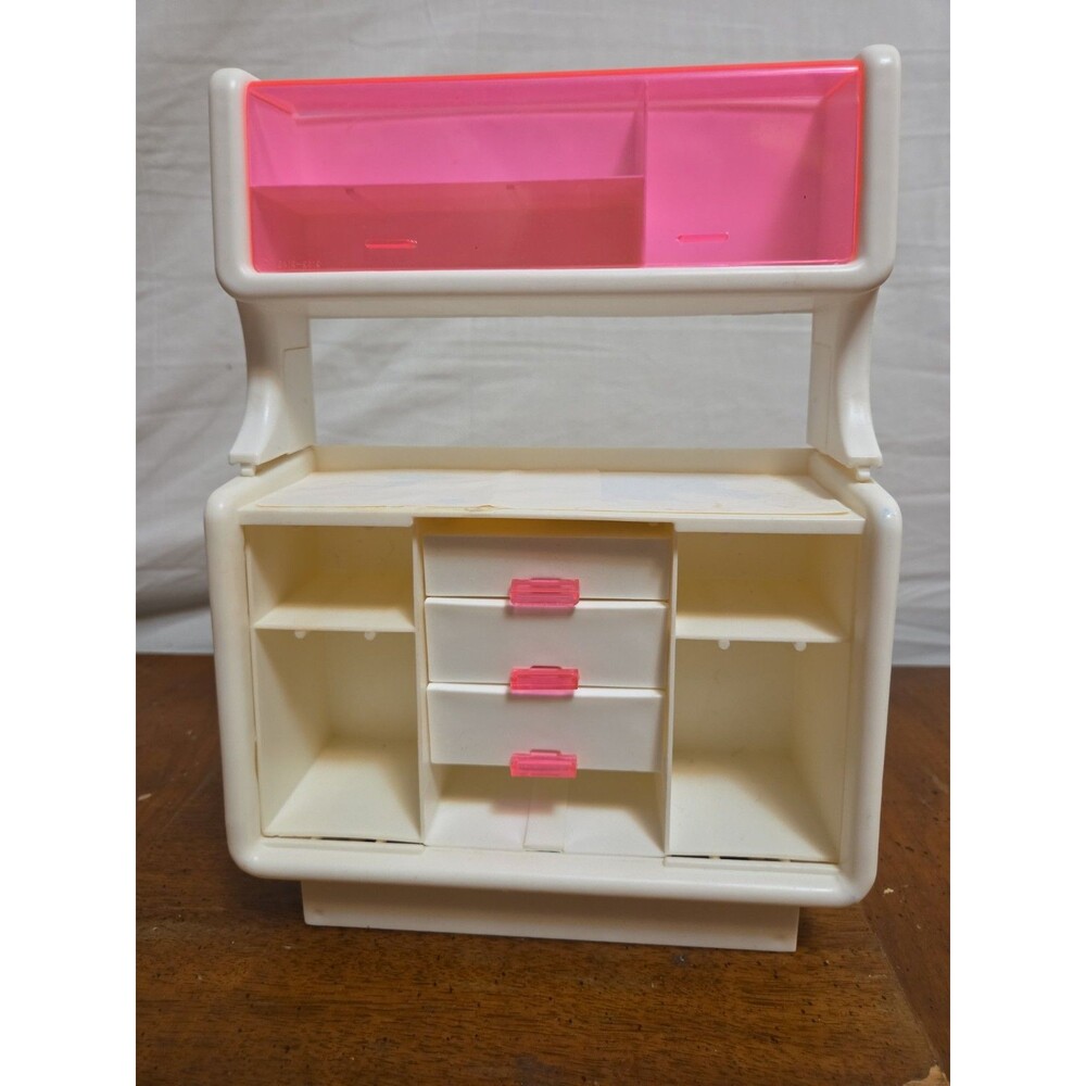 Barbie Dream Furniture Collection PINK Dining Buffet Cabinet Incomplete 1978